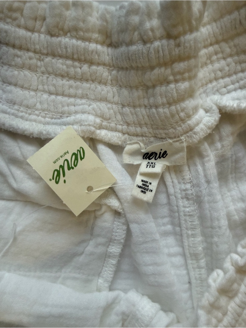 Aerie Gauzy High Waisted Shorts White XXL NWT" - Picture 7 of 11